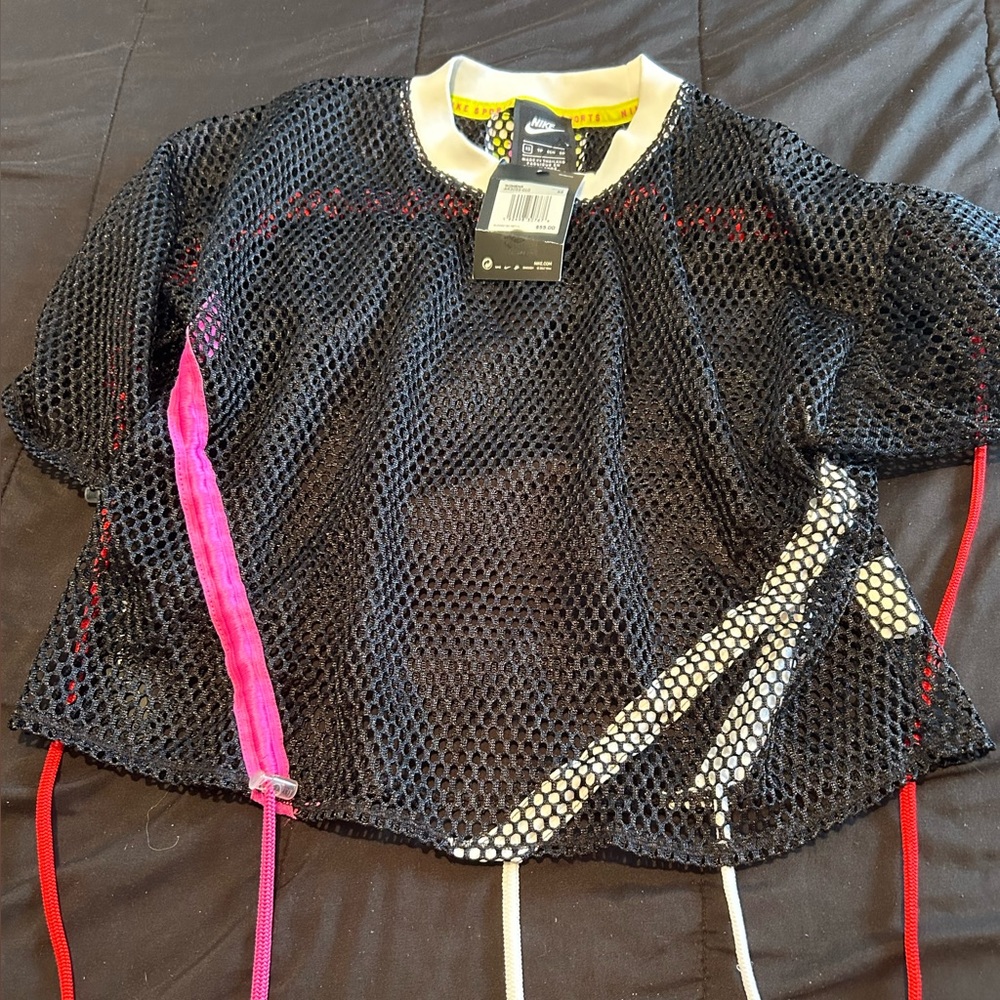 Nike net crop top with pull strings